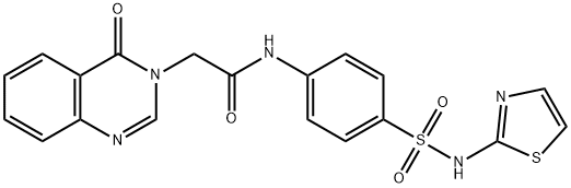 2-(4-oxo-3(4H)-quinazolinyl)-N-{4-[(1,3-thiazol-2-ylamino)sulfonyl]phenyl}acetamide 化学構造式