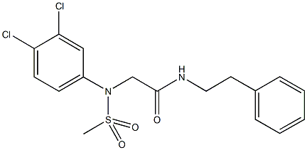 2-[3,4-dichloro(methylsulfonyl)anilino]-N-(2-phenylethyl)acetamide 化学構造式