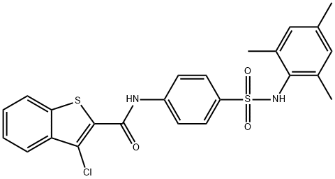 3-chloro-N-{4-[(mesitylamino)sulfonyl]phenyl}-1-benzothiophene-2-carboxamide Structure