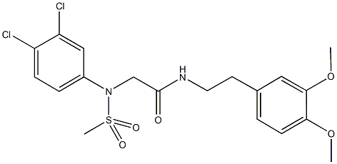 2-[3,4-dichloro(methylsulfonyl)anilino]-N-[2-(3,4-dimethoxyphenyl)ethyl]acetamide Structure