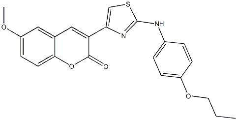 6-methoxy-3-[2-(4-propoxyanilino)-1,3-thiazol-4-yl]-2H-chromen-2-one Structure