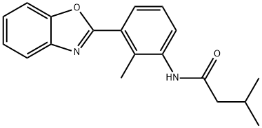 N-[3-(1,3-benzoxazol-2-yl)-2-methylphenyl]-3-methylbutanamide Struktur