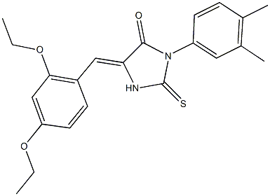 5-(2,4-diethoxybenzylidene)-3-(3,4-dimethylphenyl)-2-thioxo-4-imidazolidinone Structure