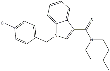 1-(4-chlorobenzyl)-3-[(4-methyl-1-piperidinyl)carbothioyl]-1H-indole,431996-54-2,结构式