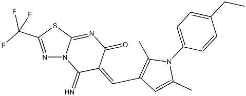 6-{[1-(4-ethylphenyl)-2,5-dimethyl-1H-pyrrol-3-yl]methylene}-5-imino-2-(trifluoromethyl)-5,6-dihydro-7H-[1,3,4]thiadiazolo[3,2-a]pyrimidin-7-one Structure