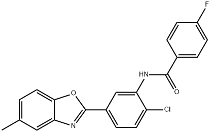 N-[2-chloro-5-(5-methyl-1,3-benzoxazol-2-yl)phenyl]-4-fluorobenzamide Struktur
