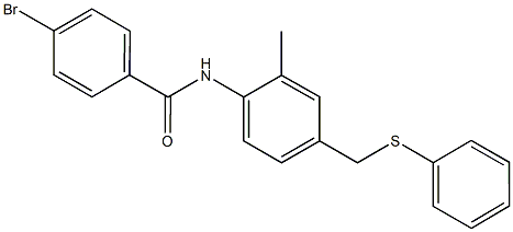 4-bromo-N-{2-methyl-4-[(phenylsulfanyl)methyl]phenyl}benzamide,432003-63-9,结构式