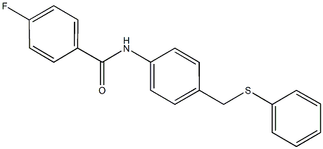 4-fluoro-N-{4-[(phenylsulfanyl)methyl]phenyl}benzamide,432004-39-2,结构式