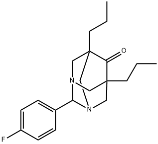 2-(4-fluorophenyl)-5,7-dipropyl-1,3-diazatricyclo[3.3.1.1~3,7~]decan-6-one Struktur