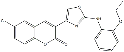 6-chloro-3-[2-(2-ethoxyanilino)-1,3-thiazol-4-yl]-2H-chromen-2-one,432006-31-0,结构式