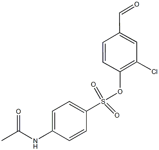 2-chloro-4-formylphenyl 4-(acetylamino)benzenesulfonate Struktur