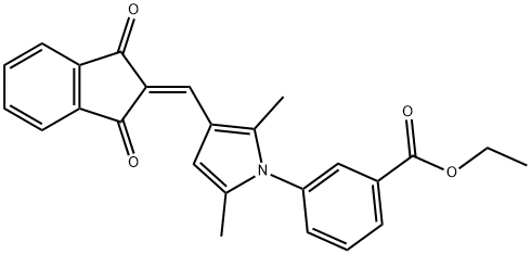 ethyl 3-{3-[(1,3-dioxo-1,3-dihydro-2H-inden-2-ylidene)methyl]-2,5-dimethyl-1H-pyrrol-1-yl}benzoate Structure