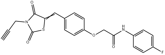 2-{4-[(2,4-dioxo-3-prop-2-ynyl-1,3-thiazolidin-5-ylidene)methyl]phenoxy}-N-(4-fluorophenyl)acetamide,432009-73-9,结构式