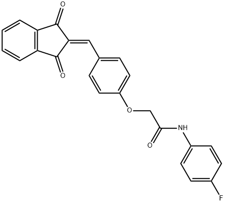 2-{4-[(1,3-dioxo-1,3-dihydro-2H-inden-2-ylidene)methyl]phenoxy}-N-(4-fluorophenyl)acetamide Structure