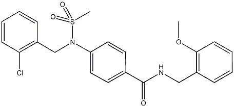 4-[(2-chlorobenzyl)(methylsulfonyl)amino]-N-(2-methoxybenzyl)benzamide 化学構造式