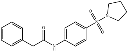 2-phenyl-N-[4-(1-pyrrolidinylsulfonyl)phenyl]acetamide 化学構造式