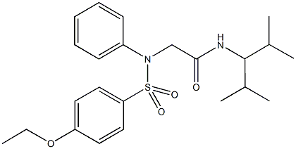 2-{[(4-ethoxyphenyl)sulfonyl]anilino}-N-(1-isopropyl-2-methylpropyl)acetamide 化学構造式