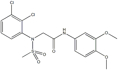 2-[2,3-dichloro(methylsulfonyl)anilino]-N-(3,4-dimethoxyphenyl)acetamide Struktur