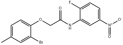 2-(2-bromo-4-methylphenoxy)-N-{2-fluoro-5-nitrophenyl}acetamide,432014-42-1,结构式