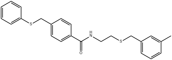 N-{2-[(3-methylbenzyl)sulfanyl]ethyl}-4-[(phenylsulfanyl)methyl]benzamide,432014-82-9,结构式