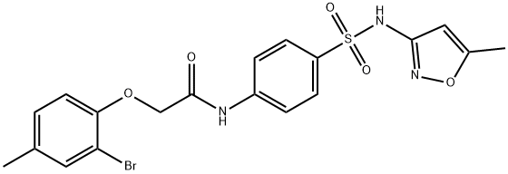 2-(2-bromo-4-methylphenoxy)-N-(4-{[(5-methyl-3-isoxazolyl)amino]sulfonyl}phenyl)acetamide Structure