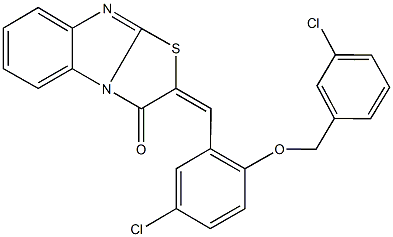 2-{5-chloro-2-[(3-chlorobenzyl)oxy]benzylidene}[1,3]thiazolo[3,2-a]benzimidazol-3(2H)-one Structure