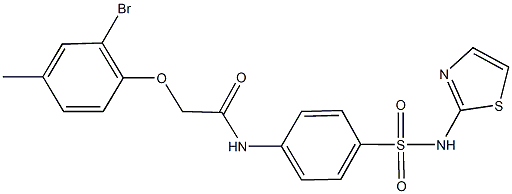 2-(2-bromo-4-methylphenoxy)-N-{4-[(1,3-thiazol-2-ylamino)sulfonyl]phenyl}acetamide Struktur