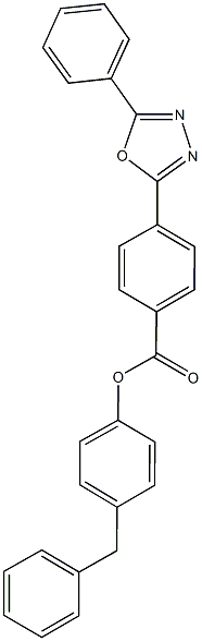 4-benzylphenyl 4-(5-phenyl-1,3,4-oxadiazol-2-yl)benzoate 结构式