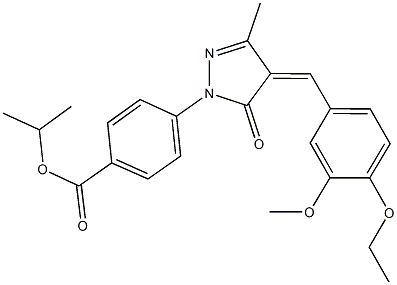 isopropyl 4-[4-(4-ethoxy-3-methoxybenzylidene)-3-methyl-5-oxo-4,5-dihydro-1H-pyrazol-1-yl]benzoate 化学構造式