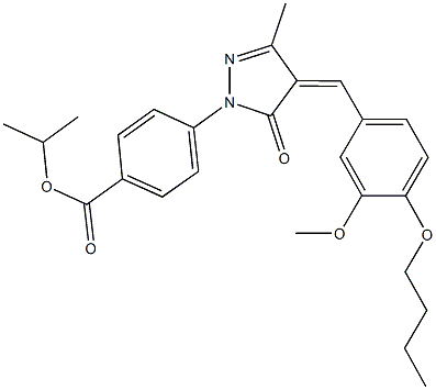 isopropyl 4-[4-(4-butoxy-3-methoxybenzylidene)-3-methyl-5-oxo-4,5-dihydro-1H-pyrazol-1-yl]benzoate Structure