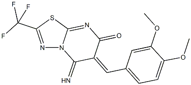 6-(3,4-dimethoxybenzylidene)-5-imino-2-(trifluoromethyl)-5,6-dihydro-7H-[1,3,4]thiadiazolo[3,2-a]pyrimidin-7-one|