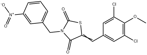 5-(3,5-dichloro-4-methoxybenzylidene)-3-{3-nitrobenzyl}-1,3-thiazolidine-2,4-dione Struktur