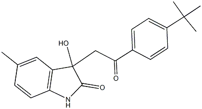 3-[2-(4-tert-butylphenyl)-2-oxoethyl]-3-hydroxy-5-methyl-1,3-dihydro-2H-indol-2-one,432495-65-3,结构式