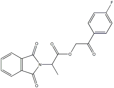 2-(4-fluorophenyl)-2-oxoethyl 2-(1,3-dioxo-1,3-dihydro-2H-isoindol-2-yl)propanoate Struktur