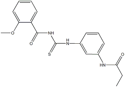 N-[3-({[(2-methoxybenzoyl)amino]carbothioyl}amino)phenyl]propanamide,432498-26-5,结构式