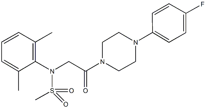 N-(2,6-dimethylphenyl)-N-{2-[4-(4-fluorophenyl)-1-piperazinyl]-2-oxoethyl}methanesulfonamide Struktur