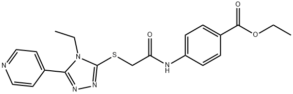 ethyl 4-[({[4-ethyl-5-(4-pyridinyl)-4H-1,2,4-triazol-3-yl]sulfanyl}acetyl)amino]benzoate 结构式