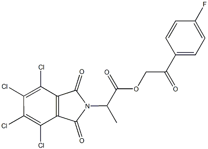 2-(4-fluorophenyl)-2-oxoethyl 2-(4,5,6,7-tetrachloro-1,3-dioxo-1,3-dihydro-2H-isoindol-2-yl)propanoate Struktur