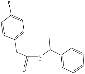 2-(4-fluorophenyl)-N-(1-phenylethyl)acetamide 结构式