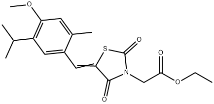 ethyl [5-(5-isopropyl-4-methoxy-2-methylbenzylidene)-2,4-dioxo-1,3-thiazolidin-3-yl]acetate Structure