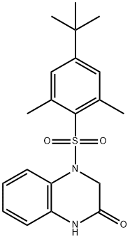 4-[(4-tert-butyl-2,6-dimethylphenyl)sulfonyl]-3,4-dihydro-2(1H)-quinoxalinone Struktur