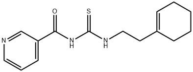 N-(2-cyclohex-1-en-1-ylethyl)-N'-(pyridin-3-ylcarbonyl)thiourea Structure