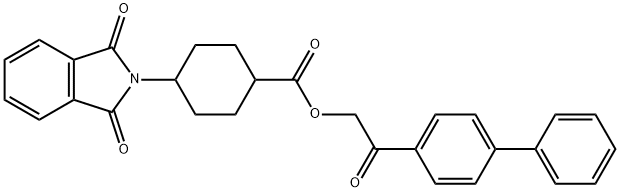2-[1,1'-biphenyl]-4-yl-2-oxoethyl 4-(1,3-dioxo-1,3-dihydro-2H-isoindol-2-yl)cyclohexanecarboxylate Structure