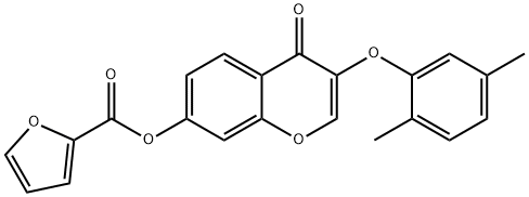 3-(2,5-dimethylphenoxy)-4-oxo-4H-chromen-7-yl 2-furoate Struktur