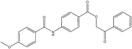 2-oxo-2-phenylethyl 4-[(4-methoxybenzoyl)amino]benzoate Structure