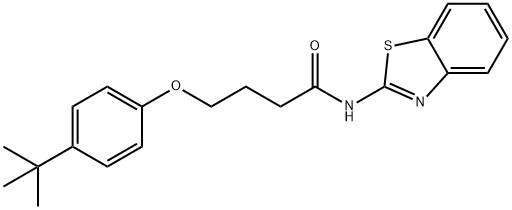 N-(1,3-benzothiazol-2-yl)-4-(4-tert-butylphenoxy)butanamide Structure