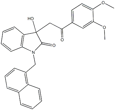 3-[2-(3,4-dimethoxyphenyl)-2-oxoethyl]-3-hydroxy-1-(1-naphthylmethyl)-1,3-dihydro-2H-indol-2-one 结构式