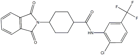 N-[2-chloro-5-(trifluoromethyl)phenyl]-4-(1,3-dioxo-1,3-dihydro-2H-isoindol-2-yl)cyclohexanecarboxamide,432531-31-2,结构式