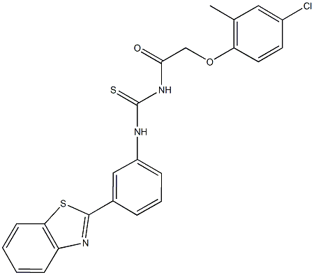 N-[3-(1,3-benzothiazol-2-yl)phenyl]-N'-[(4-chloro-2-methylphenoxy)acetyl]thiourea Struktur