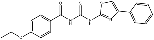 N-{[4-(ethyloxy)phenyl]carbonyl}-N'-(4-phenyl-1,3-thiazol-2-yl)thiourea 化学構造式